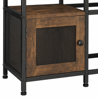 Meuble de bar à café en bois et fer GELIN, buffet multifonctionnel de style farmhouse avec tiroirs et plateau en bois pour cuisine/salon