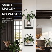 Support mural en métal pour plantes avec étagères de fenêtre pour cuisine et salle de bain, utilisation intérieure et extérieure, design Art Déco, décoration intérieure durable