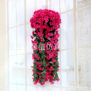 Plantes vertes artificielles, panier mural violet suspendu, 30cm-100cm, fleurs en soie, décoration de mariage et de maison - Product Image 3