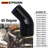 EPMAN Tuyau réducteur en silicone coudé à 45 degrés Tuyau de radiateur à 4 plis Tube de refroidisseur intermédiaire Tuyaux d'admission d'air Logo couleur personnalisé