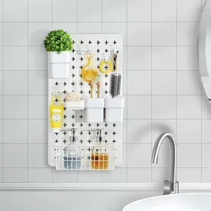 WIREKING 4 DisPlay Rack Magnetic Suction Nailed Wall DIY Pegboard Wall Organizer Shelves and Hooks