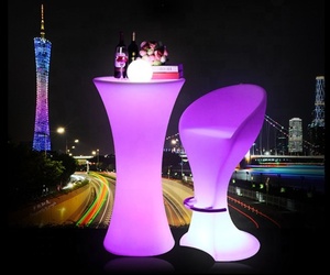 Trung Quốc Nhà cung cấp hiện đại dẫn ánh sáng <span class=keywords><strong>Bar</strong></span> Cocktail bảng cao có thể sạc lại & đầy màu sắc cho các bên ngoài trời khách sạn làm bằng nhựa - Product Image 2