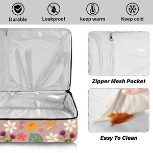 Hawaiian Custom Lehua Flower Aluminum Foil Insulated Thermal Bag Pizza Casserole <b>Pans</b> Cooler Carrier Bag for Food Delivery - Product Image 4