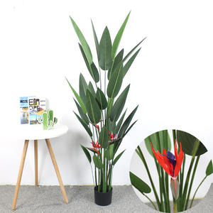 Arbre à plante artificielle de luxe style nordique, plante de décoration pour hall d'entrée d'hôtel, les oiseaux du phare - Product Image 1