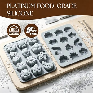 Moule à bonbons en silicone platine LFGB, forme fleur arc-en-ciel et étoile, antiadhésif, sans BPA, moule de cuisson personnalisé - Product Image 4