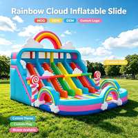 Château gonflable avec toboggan, structure de jeu commerciale en PVC pour enfants, combo pour location de fête, taille personnalisée
