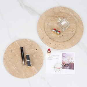 Bandeja Decorativa Plana Multifuncional de Mármol Travertino <span class=keywords><strong>Natural</strong></span>, Estilo Art <span class=keywords><strong>Deco</strong></span> Clásico de Lujo con Logotipo Personalizado STONEKOCC - Product Image 3