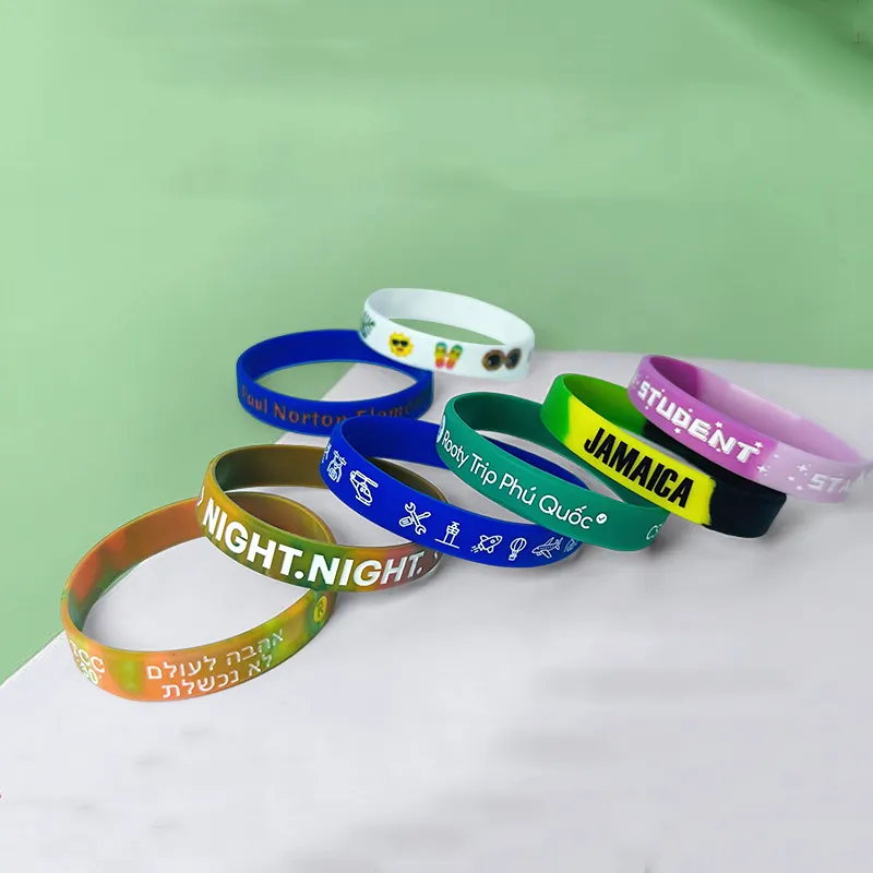 Personalized Rubber Elastic Bracelet Customized Party Gift Silicone Bracelet Sports Luminous Decorative Silicone Wristband
