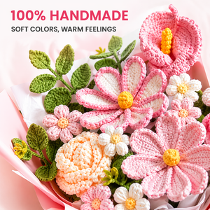Elegante e Romantico Bouquet di Fiori Artificiali all'Uncinetto <span class=keywords><strong>Rosa</strong></span> e Margherita, Fatto a Mano, per la Festa della Mamma, Idea Regalo e Decorazione - Offerta Speciale - Product Image 4