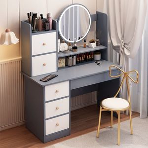 Meubles de chambre à coucher <span class=keywords><strong>commode</strong></span> avec <span class=keywords><strong>tiroirs</strong></span> blanc moderne à bas prix maquillage vanité table ensemble avec lumière et chaise - Product Image 3