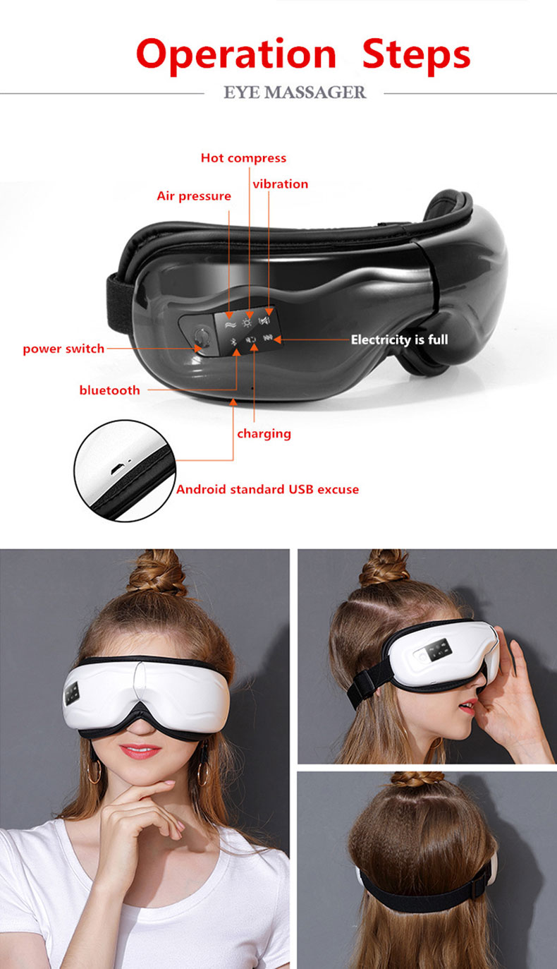 Intelligent Smart Cover Hot Heat Air Compress Heated Glasses Eye Relief Care Massage Relax Tool Machine Massager For Dry Eyes