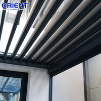 Pergola électrique en aluminium pour jardin extérieur, kit de toit de pergola à lames orientables en aluminium, pergola en aluminium effet bois