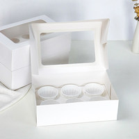 Boîte d'emballage rectangulaire épaissie pour 6 cupcakes, boîte de transport pour 12 muffins, petite boîte à dessert