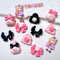 Accessoires DIY en résine à motifs de dessins animés mignons, technique d'huile coulante, accessoires nœuds pour coques de téléphone et boucles de chaussures