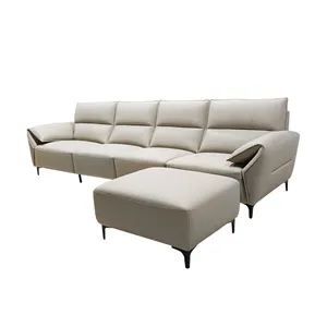 2024 newest popular sectional sofa design four people micro-fiber leather 4 seater couch living room couch
