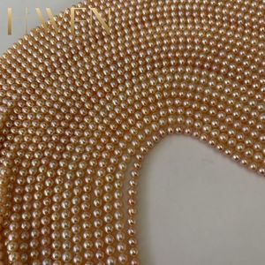 H.WEN 1-3A Natürliche Weiße Kartoffelförmige Perlenstränge, 2-12mm, Hochglänzende Süßwasser-Rundperlenstränge - Product Image 5