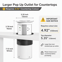 Multiprise intelligente Wi-Fi motorisée IP65 étanche pour bureau, 3 prises, USB-C, 16A, avec fonction NFC et prise réseau US