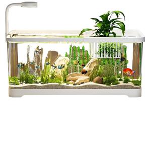 Meilleure vente : Mini aquarium de bureau tout-en-un avec lampe LED et filtre pour l'aménagement aquatique, idéal pour les poissons tropicaux et la décoration intérieure. - Product Image 2