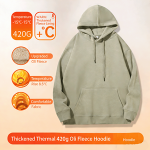 Giacca con Cappuccio in Lana Ouli Foderata in Pile per Autunno e Inverno, Capospalla Trendy <span class=keywords><strong>da</strong></span> Uomo, Felpa con Cappuccio Larga con Logo Stampato - Product Image 4