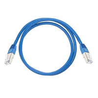 Cable de conexión azul Cat6A con doble blindaje (S/FTP) 26AWG Cable Ethernet RJ45 moldeado de cobre desnudo puro