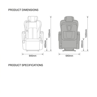 Nouveau Siège VIP de Luxe Alphard Série Yazhen en Similicuir, Ensemble Complet, Siège d'Aviation avec Chargeur Sans Fil et Écran Tactile Escamotable