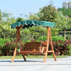 Nouveaux produits étanche 2 sièges meubles en bois massif Resort hôtel arrière-cour suspendu extérieur patio jardin balançoire chaise - Product Image 1