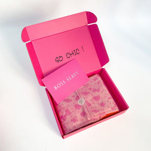 Boîtes d'expédition en carton ondulé rose vif personnalisées avec impression noire des deux côtés, boîtes d'expédition de vêtements de marque pour le commerce électronique - Product Image 5