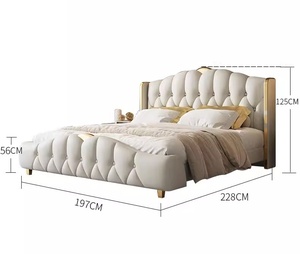 Venta caliente nueva cama suave de lujo <span class=keywords><strong>camas</strong></span> tapizadas Moderno Rey doble tamaño madera maciza marcos muebles de dormitorio conjunto al por mayor - Product Image 5