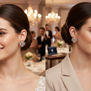 Boucles d'oreilles G-H en diamant blanc de laboratoire pour femmes pour mariages, fêtes ou bureau - Product Image 2