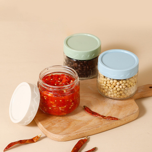 Vòng rõ ràng tốt nhất bán gia vị gia vị dưa hạt thực phẩm lưu trữ lọ thủy tinh với nắp kín - Product Image 6