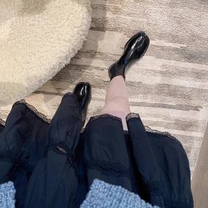 Botas de tobillo elásticas de media pantorrilla de piel de vaca pulida con punta dividida, estilo pezuña de cerdo/caballo, novedad 2026 - Product Image 2