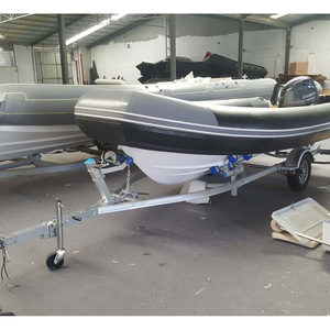 Boat Trailer For <b>Inflatable</b> Boat With Yamaha Motor 4x4 Aluminum Frame Trailerable Boat Transporter - Product Image 1