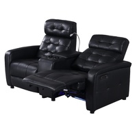 Fauteuils de cinéma modernes de luxe en cuir véritable avec fonction de relaxation électrique, éclairage LED et port USB