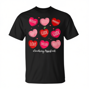 Camiseta Retro de San Valentín con Corazones para Maestras y Estudiantes - Regalo Promocional - Product Image 2