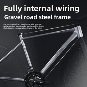 Vélo de course Lanling Thunder 16 vitesses en alliage d'aluminium ultra-léger pour gravier, avec passage de câbles entièrement interne et freins à disque doubles - Product Image 2