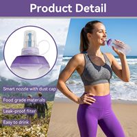 Gourde souple de 500 ml, bouteille d'eau pliable pour la course à pied, gourde souple pliable en TPU, gourde pliable sans BPA