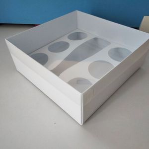 Lot <span class=keywords><strong>de</strong></span> <span class=keywords><strong>6</strong></span> boîtes élégantes en carton recyclable transparent <span class=keywords><strong>de</strong></span> qualité alimentaire LianTang pour cupcakes et <span class=keywords><strong>bouteilles</strong></span> <span class=keywords><strong>de</strong></span> vin avec ruban estampé - Product Image 2