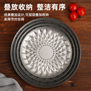 Chef Meis Stainless Steel Round Fruit Plate 300 Series 2B Finish Hotel Business Dining Tray - Product Image 5