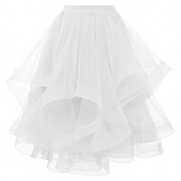 Falda de Malla Tallas S-XL, Falda de Baile Latino, Vestido de Fiesta, Dama de Honor, Cola de Pez, Falda de Longitud Media, Talla Grande, Falda Vaporosa