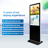 Écran tactile LCD sur pied de 32, 43, 49, 55, 65, 75 pouces, affichage totem, signalétique publicitaire, kiosque pour centre commercial
