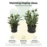 Plante Artificielle 22/29CM Lot de 2 Branches d'Olivier Mini Bonsaï Halloween Remise de Diplôme Durable Écologique pour Décoration de Table Maison Bureau
