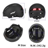 Casque Ulip noir avec lumières, lumières avant et arrière, lumières LED, casque de scooter électrique, casque de vélo, casques de sécurité réglables