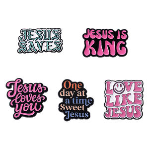 Esus is king-broches personalizados, PIN de metal esmaltado suave, insignias de solapa - Product Image 2