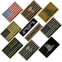 Patchs tactiques écologiques drapeau américain pour chapeaux |   Bande auto-agrippante en coton/polyester brodée