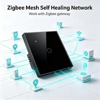 Interruttore Luce Touch Panel Smart Zigbee 10A UBARO in Vetro Temperato, Monopolare, Controllo Remoto tramite App, Compatibile con Google Home e Alexa, 240V EU/UK