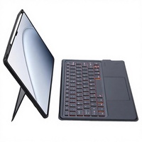 Keyboard Mini LED Nirkabel Ultra Hemat Daya untuk iPad Pro 11-inci Generasi ke-6 2024 dengan Penggantian Baterai Kancing