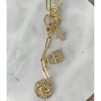 Colliers DIY personnalisés avec pendentifs en papier, 5 pièces, perles serrure, coeur, œil Hamsa fermoirs, à pince