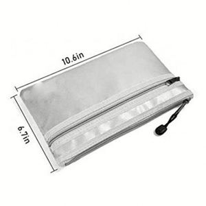 Double Zipper Fireproof <b>Document</b> <b>Bag</b> Money Passport and Credit Card Holder Filing Products - Product Image 3