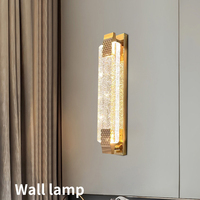 Applique murale moderne de luxe pour chambre d'hôtel Applique murale contemporaine à LED en cristal et métal