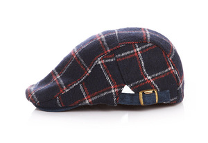 <span class=keywords><strong>Béret</strong></span> en laine mélangée à carreaux pour tout-petits, automne-hiver, casquette rétro britannique à visière pour bébés garçons et filles, assortie au quotidien K17 - Product Image 6